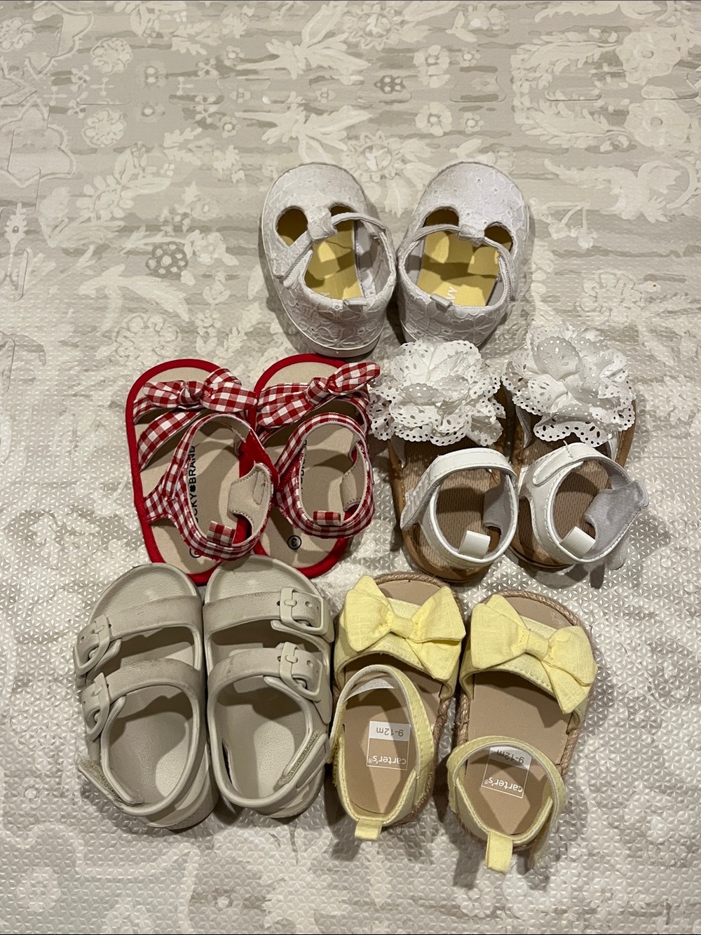 Carter's Yellow Bow Toddler Sandals with Ankle Strap
